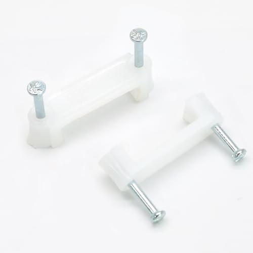 100 Pcs Cable Wire Clips with Two Steel Nails White Cable Clips Nail 12mm