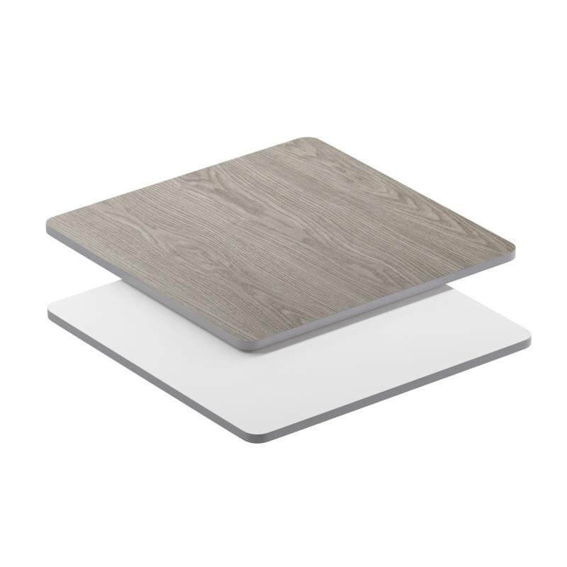 36" Square Restaurant Table Top with White or Gray Reversible Laminate Top