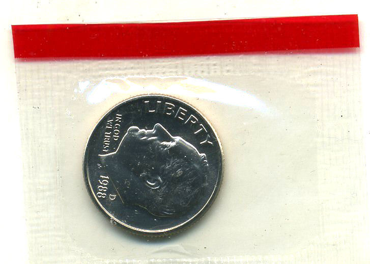 1988 D GEM BU ROOSEVELT DIME UNC UNCIRCULATED US GOVERNMENT SEALED US COIN#858