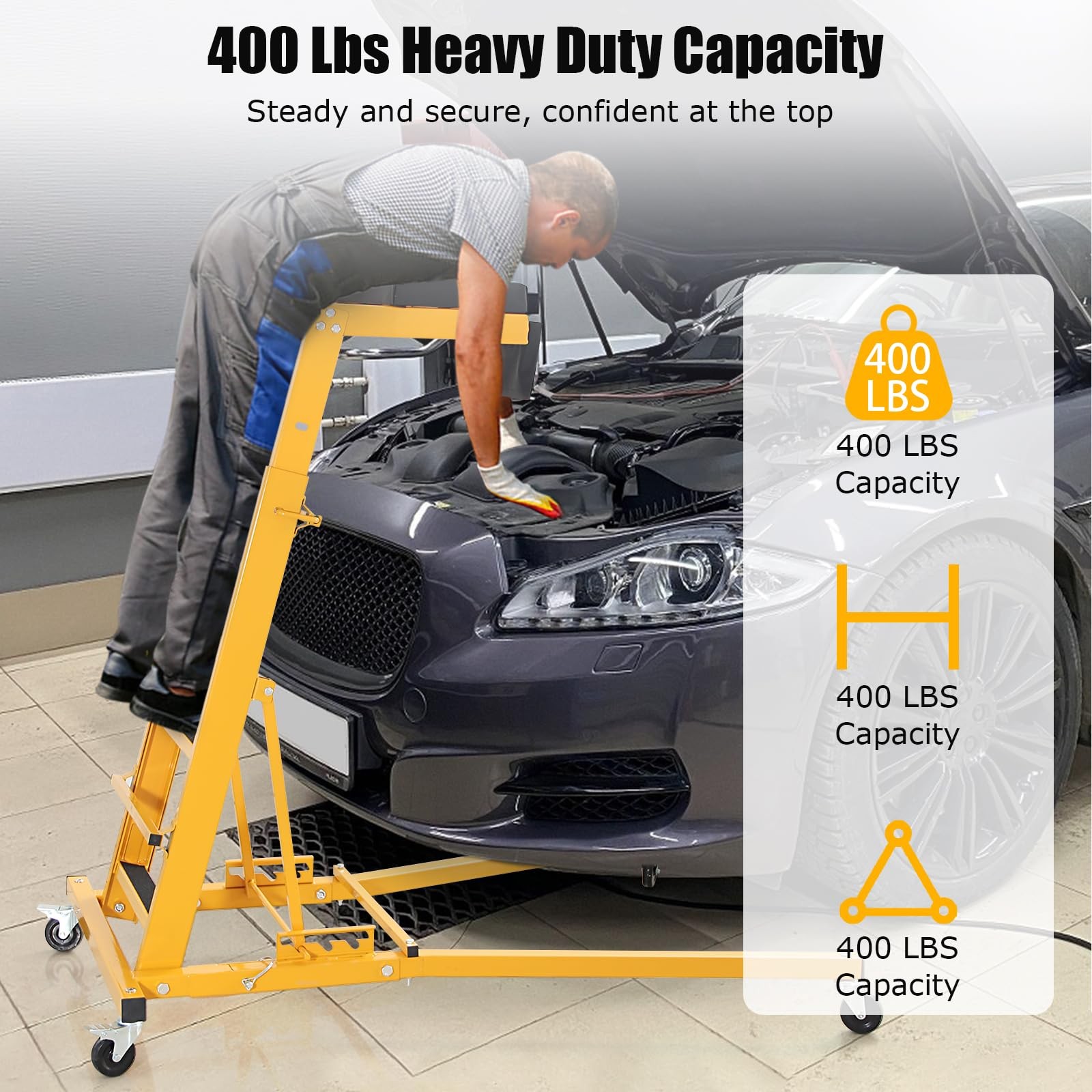 ✨Automotive Topside Creeper Engine 400LBS Adjustable Height Movable with 4 Wheel