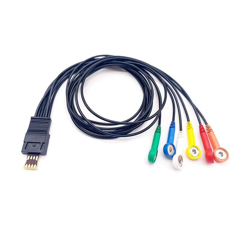24H ECG Patient Holter Cable 6 Lead Snap, Compatible with Schiller MT-101/200#DA