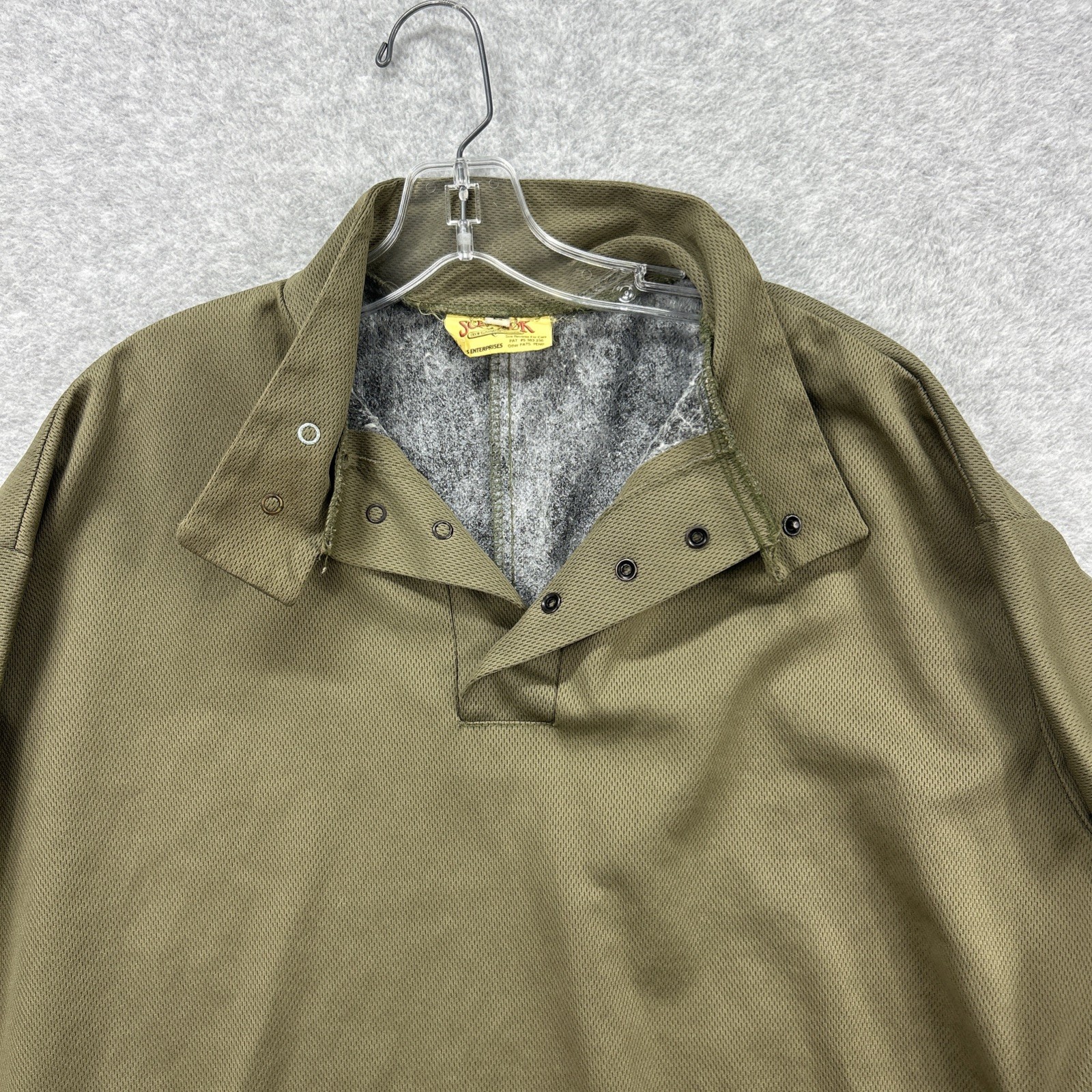 ScentLok Shirt Mens Large Green Snap T Mock Neck Pullover Hunting Base Layer