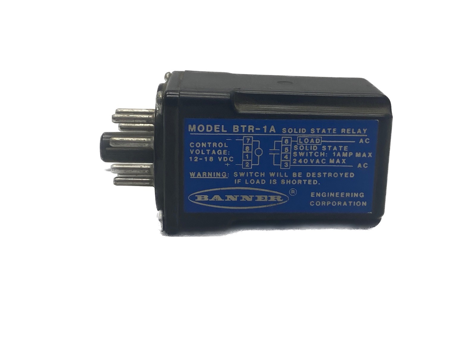 NEW OLD STOCK Banner 1A 12-18 VDC 8-Pin Octal Solid State Relay BTR-1A