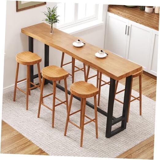 47in Solid Wood Live Edge Bar Table - Pub Height - 47x15.7x41.3 Inches