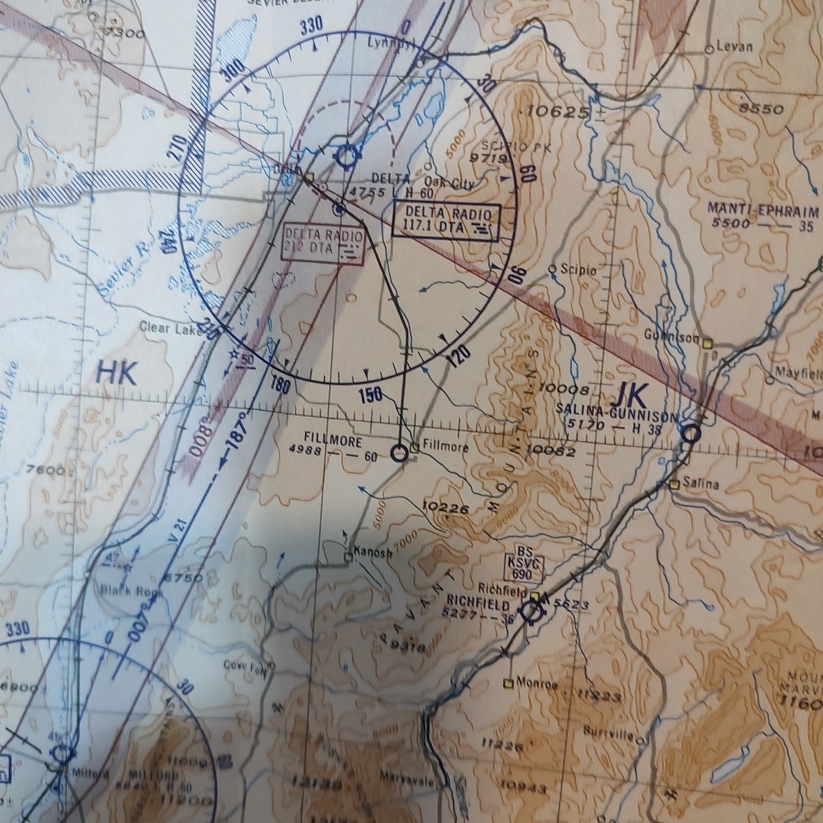 World Aeronautical Chart Map BRYCE CANYON 1953 USAF Edition 2 Sided