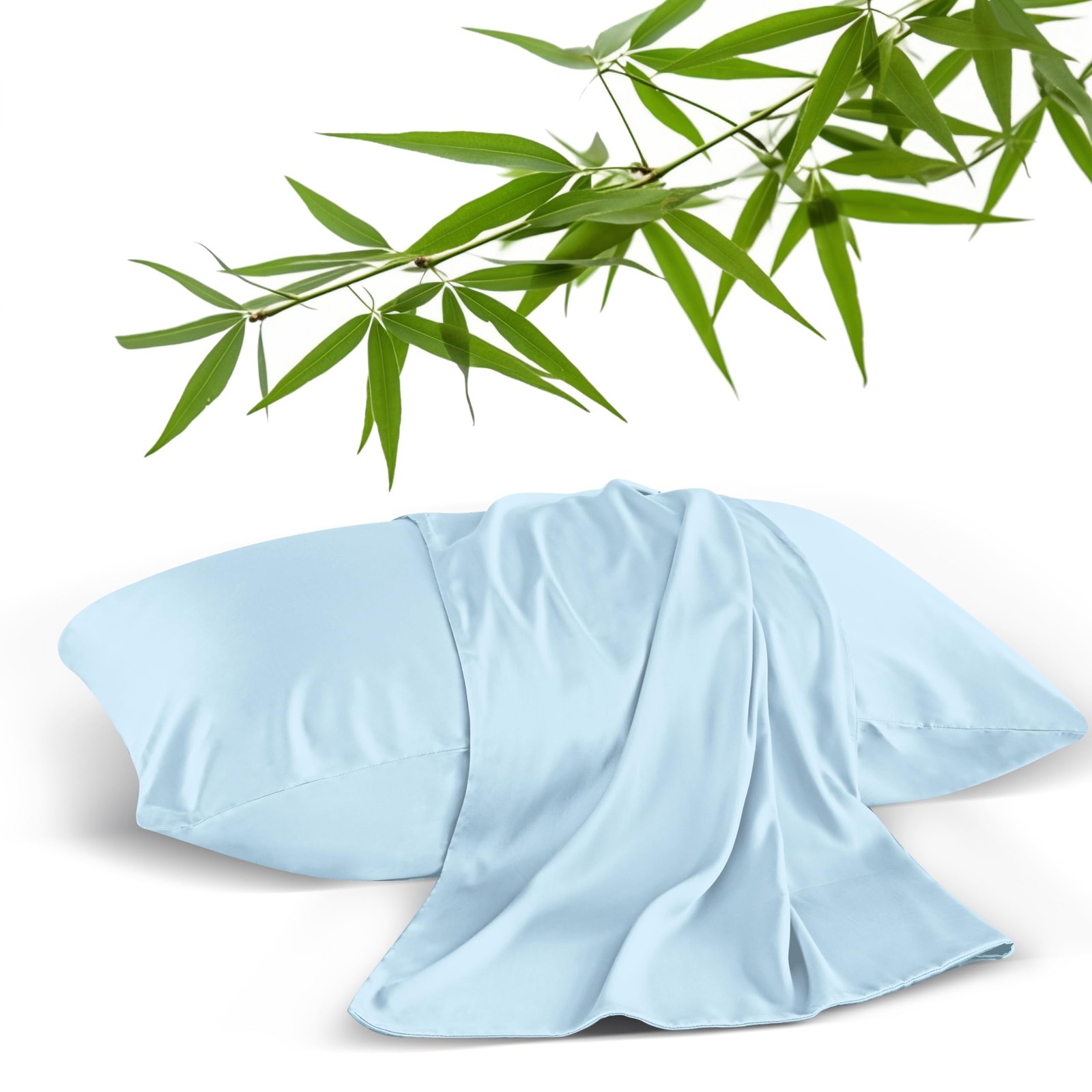 4 Pack Viscose Pillow Protectors Queen Size, 400 Thread Count Cooling Zippere...