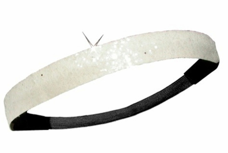 NEW! White Glitter Headband Sweat Glittery Sport Running Softball Basketball