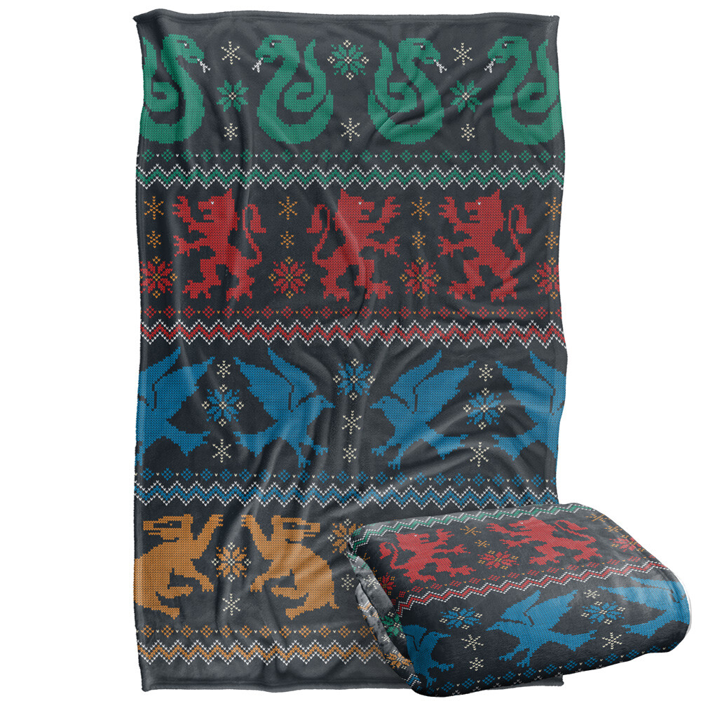 HP and The Deathly Hallows Part 2 House Crests Silky Touch Blanket