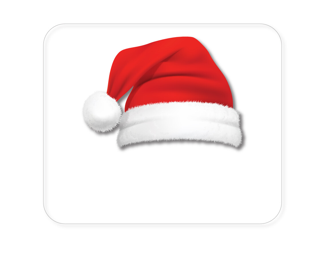 CUSTOM Mouse Pad 1/4 - Realistic Santa Hat Christmas