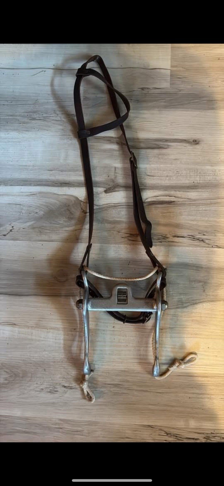 no maker marked Draw Bit Leather bridle Barrel Racing Reiner Cutter Mikmar but