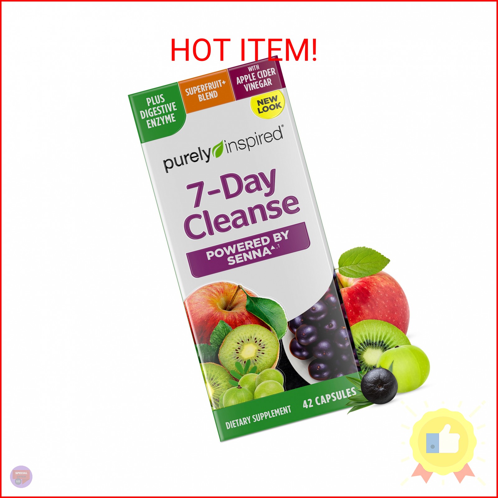 Purely Inspired 7-Day Detox Cleanse - Whole Body Cleanse & Detox Pills for Women