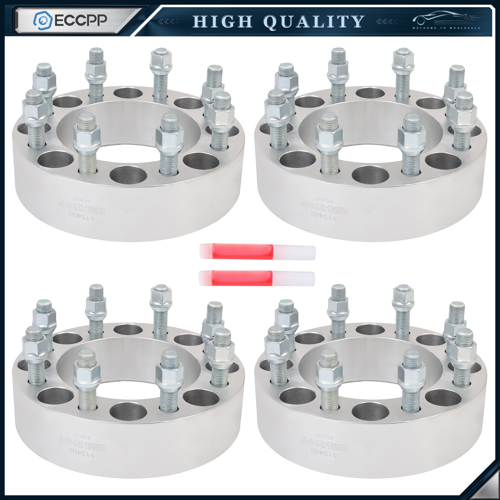 4 Pcs 2" 8x6.5 Wheel Spacers 14x1.5 For Ram 2500 3500 Hummer H2 Chevy GMC 8 Lug