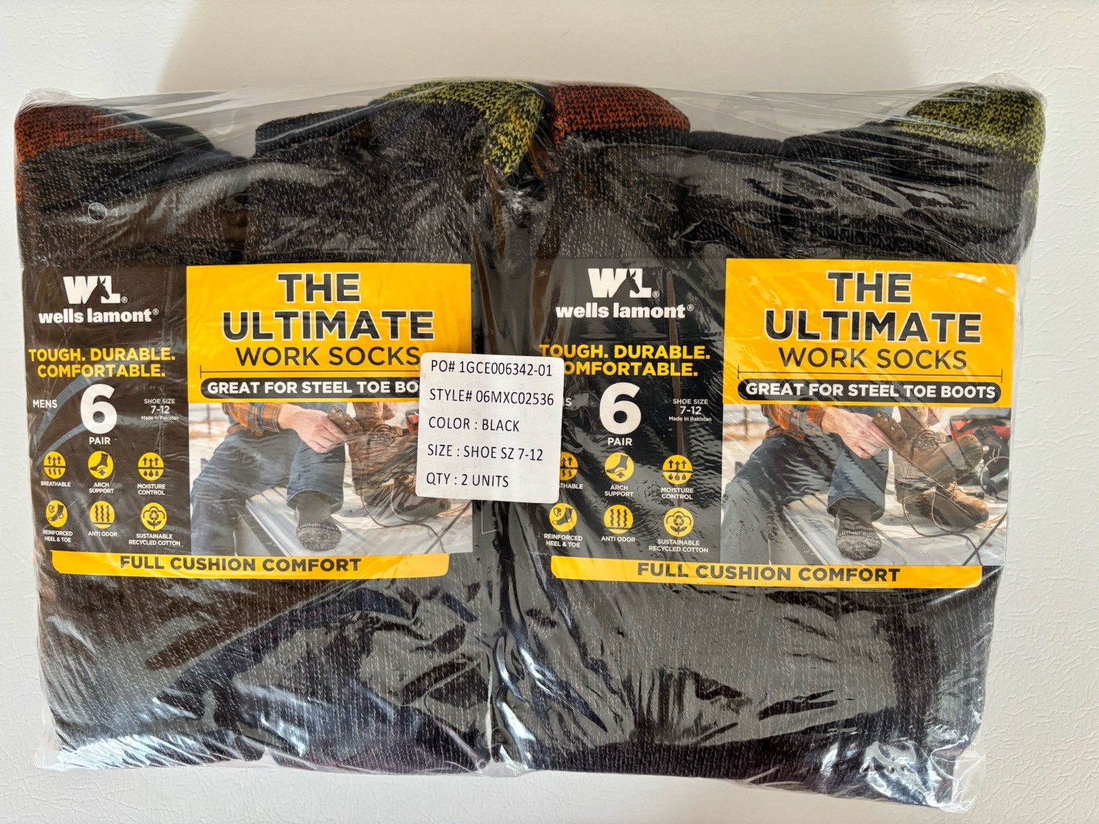 Wells Lamont Men's Ultimate Crew Work Socks, Multi Color  12  Pr. Sz 7-12 New!