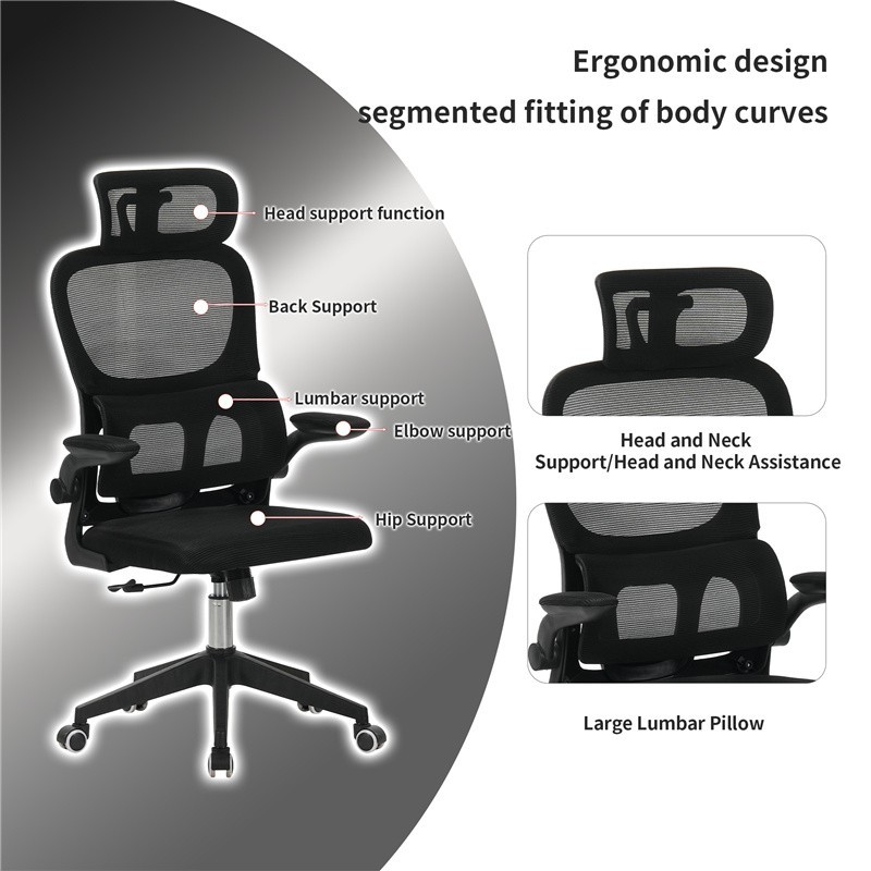 Ergonomic Home Office Computer Desk Chair High-Back Mesh Rolling Work Task Chair