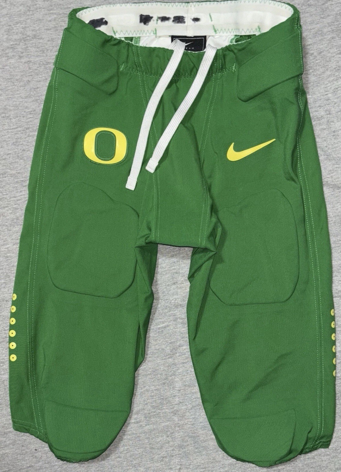 2021 OREGON DUCKS PE GAME WORN Apple Green & Yellow Nike Football Pants W/Pads