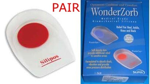 SILIPOS WonderZorb WonderCup Red Silicone Gel Foot Heel Cups Spurs Pain USA