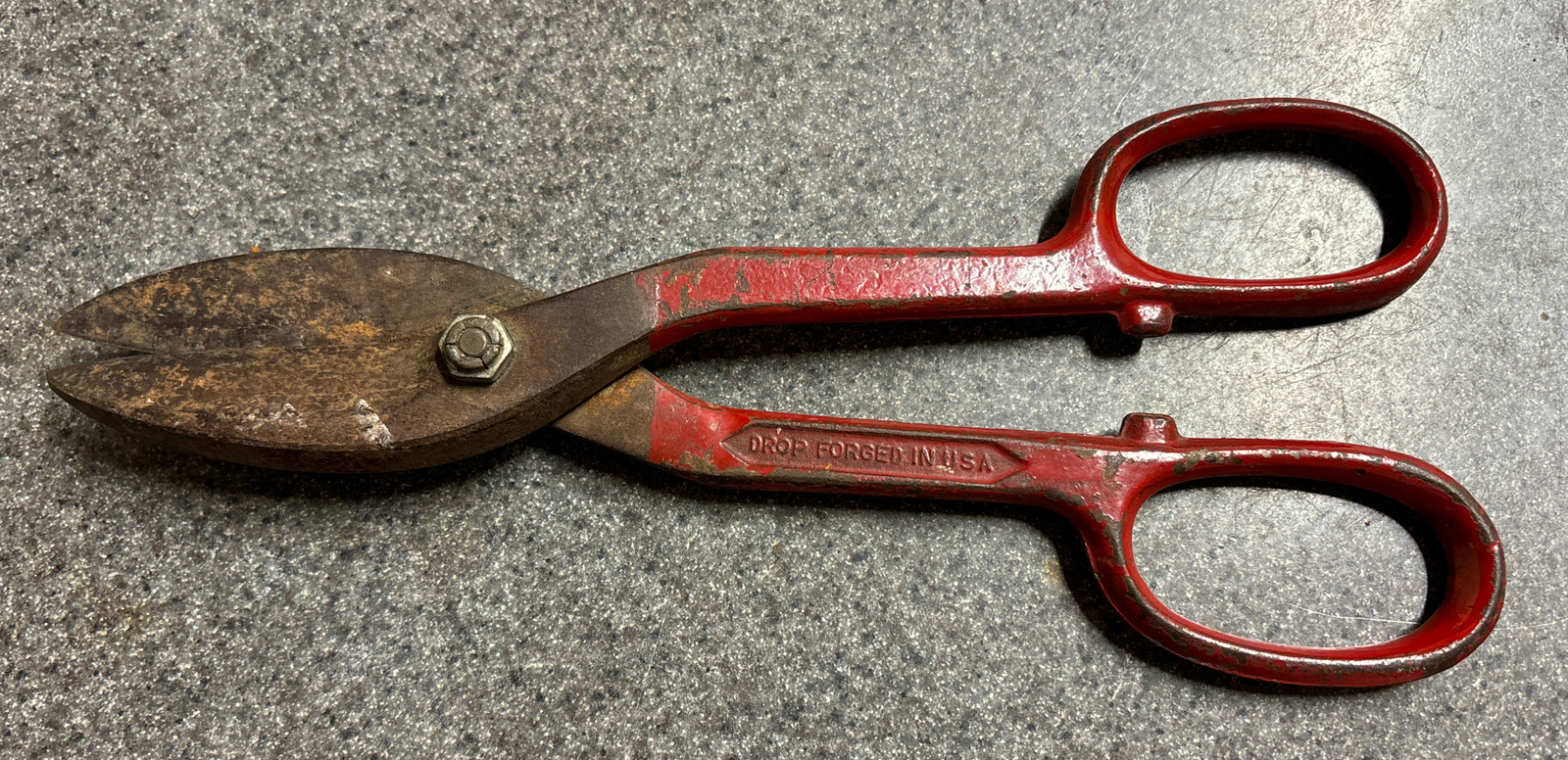 Vintage Drop Forged Made In The Usa Tin Snips Heavy Duty Sheers Metal Scissors