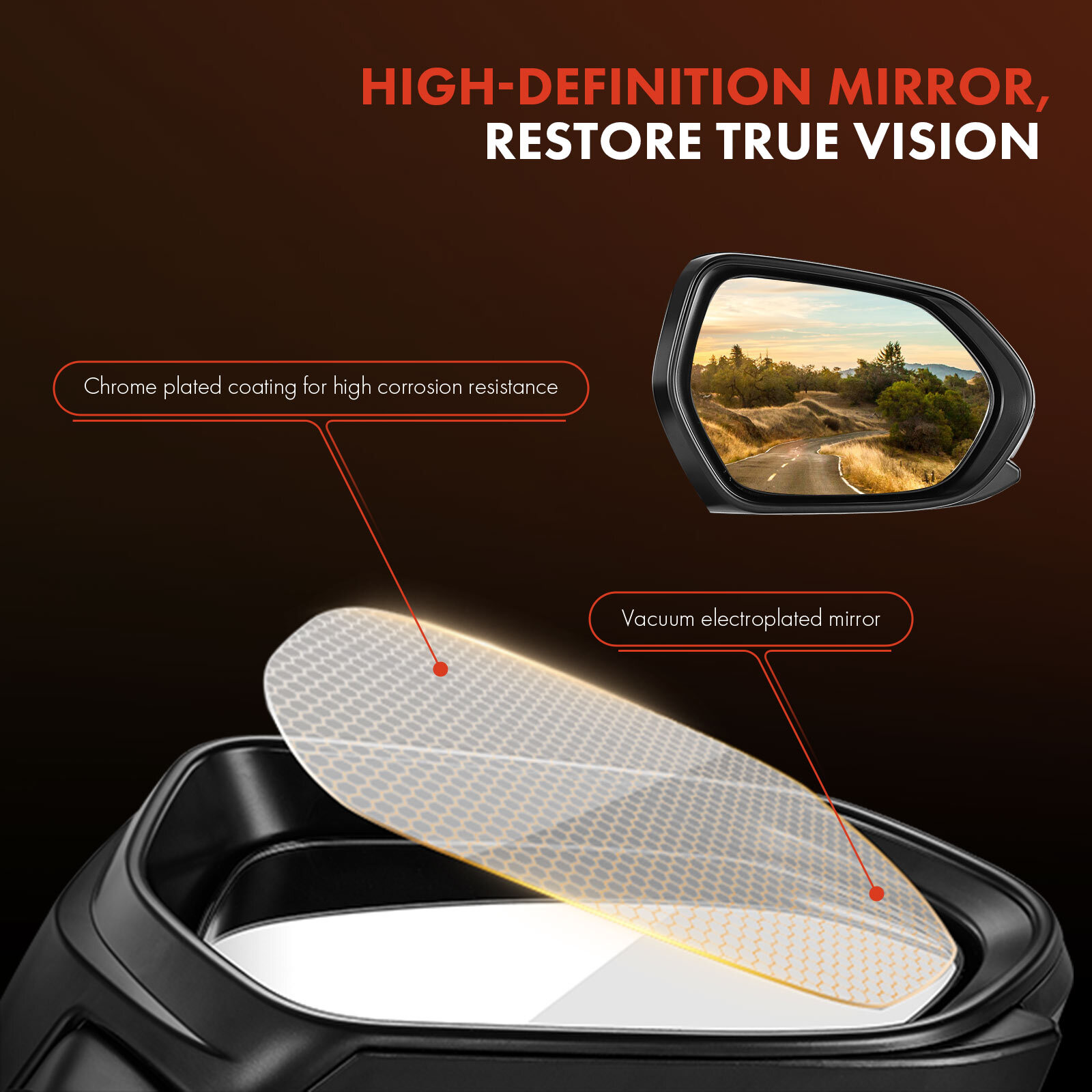 Passenger Power Mirror Manual Fold for Subaru Impreza 2012 2013 2014 2.0L 2.5L