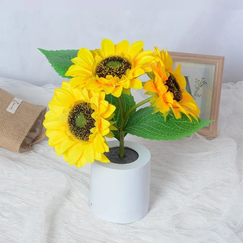 3 LED Night Light Rechargeable Sunflower Lights Interior Lighting Bedroom
