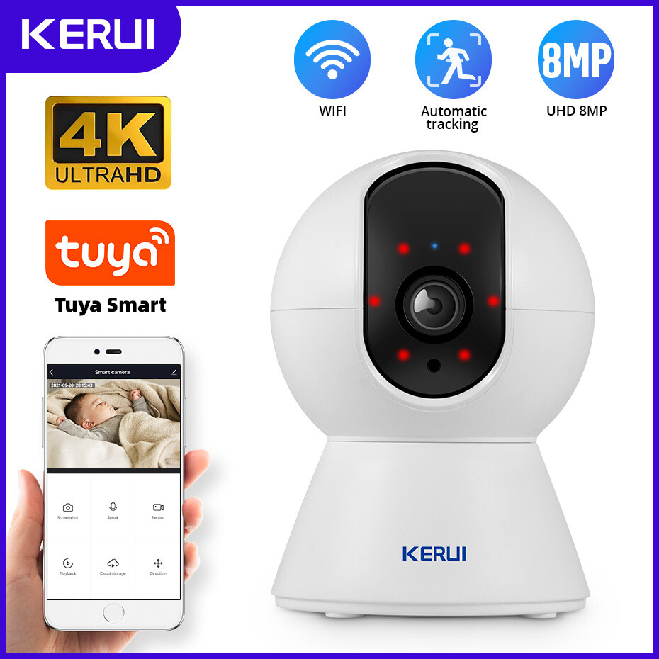 8MP 4K WiFi Wireless Indoor Home Security Camera Night Vision Baby Pet Monitor