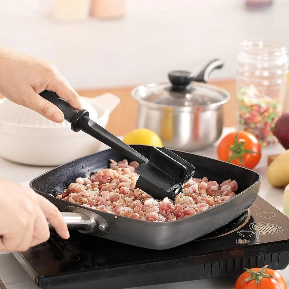 Heat Resistant Meat Chopper Ground Beef Masher Hamburger Mixing Kitchen Tool