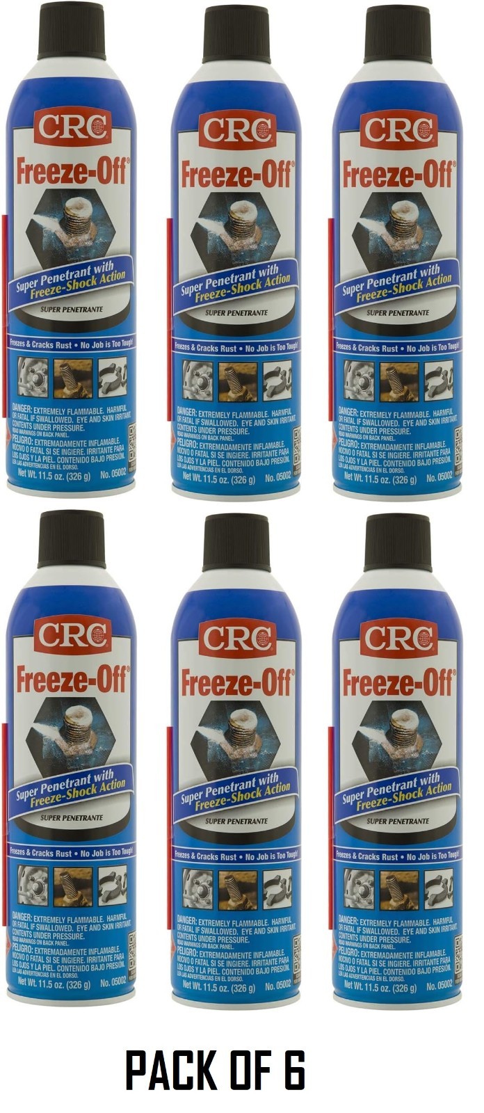 New CRC Freeze-off Super Penetrant Spray 11oz / 05002 Pack of 6, Free Shipping
