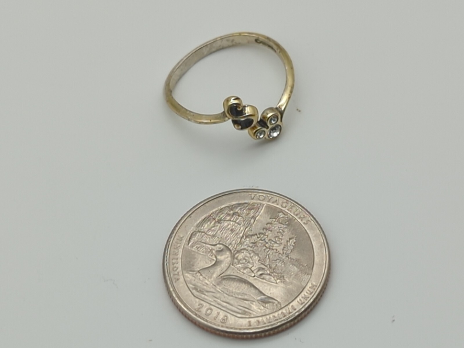 Round Cut CZ Mickey Mouse "S" Adjustable Initial Toe Ring SIZE 7
