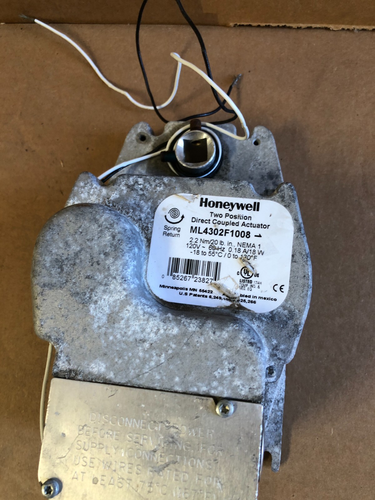 Honeywell ML4302F1008 Two Position Direct Coupled Actuator