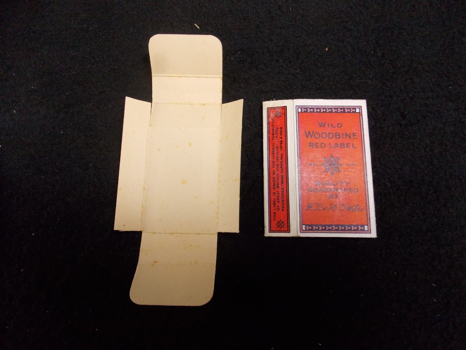 Vintage Wills Wild Woodbine Red Label Empty Cigarette Packet Box