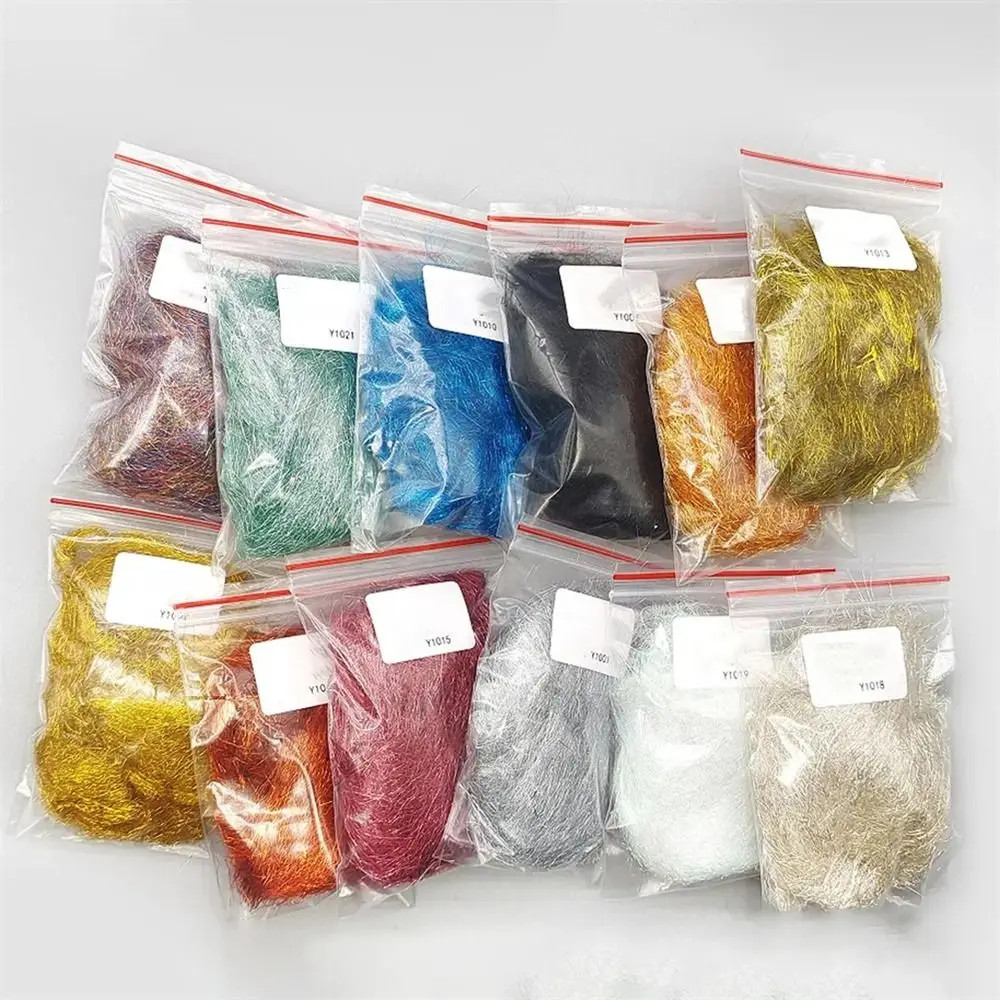 2 Bag 3.8cm Ice Dubbing Baitfish Streamer Flash Thin Ice Wing Fly Tying Material