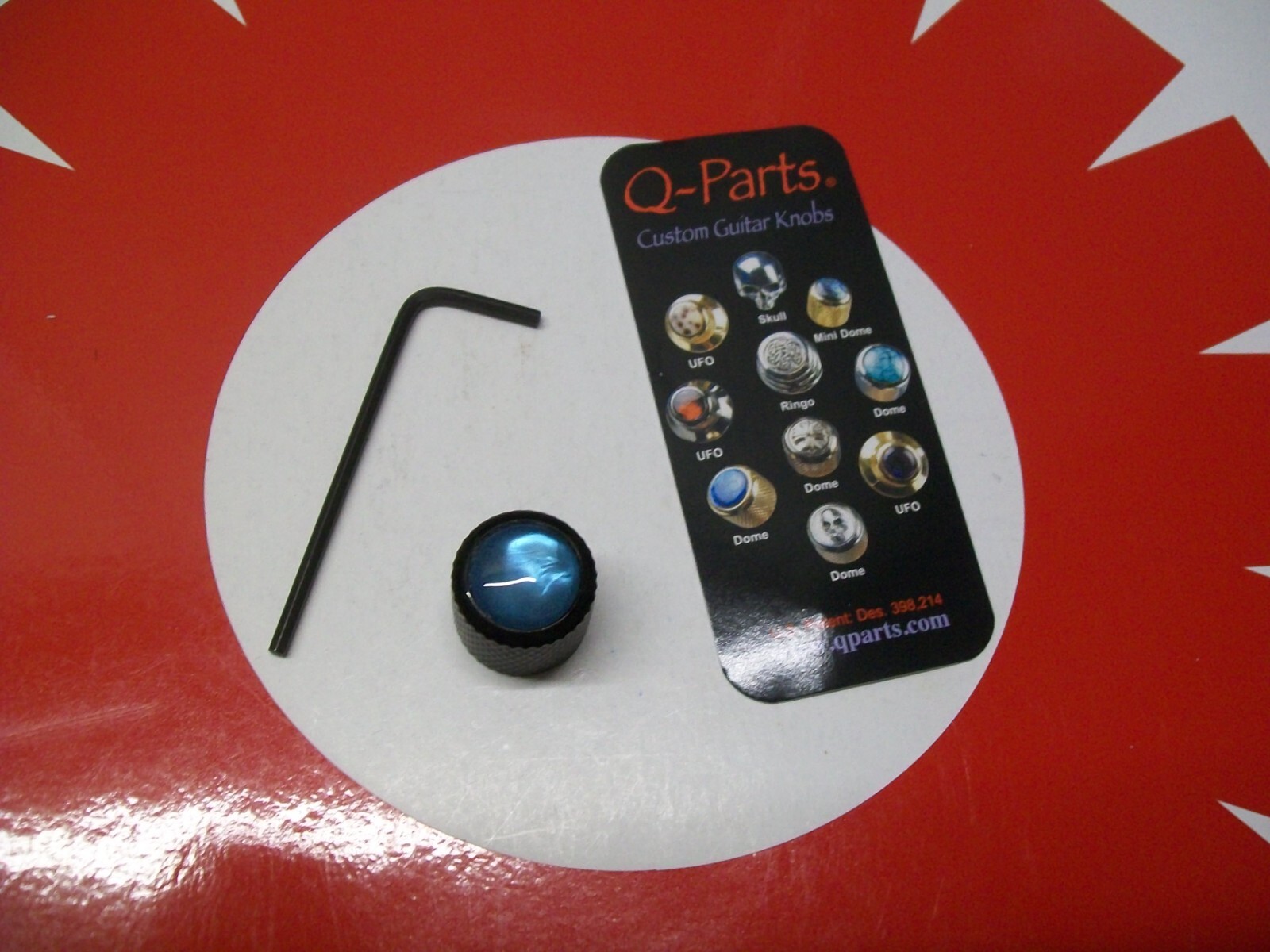 Q-PARTS MINI DOME KNOB - AQUA PEARL ON DARK BLACK - #KDBMD-0327