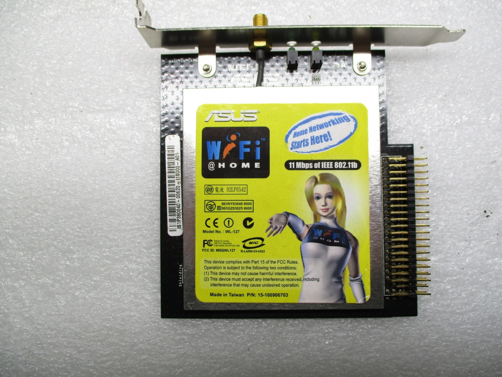ASUS WL-127 11 MBPS IEEE 802.11B FOR ASUS MOTHERBOARD CONNECTOR ONLY MXB134