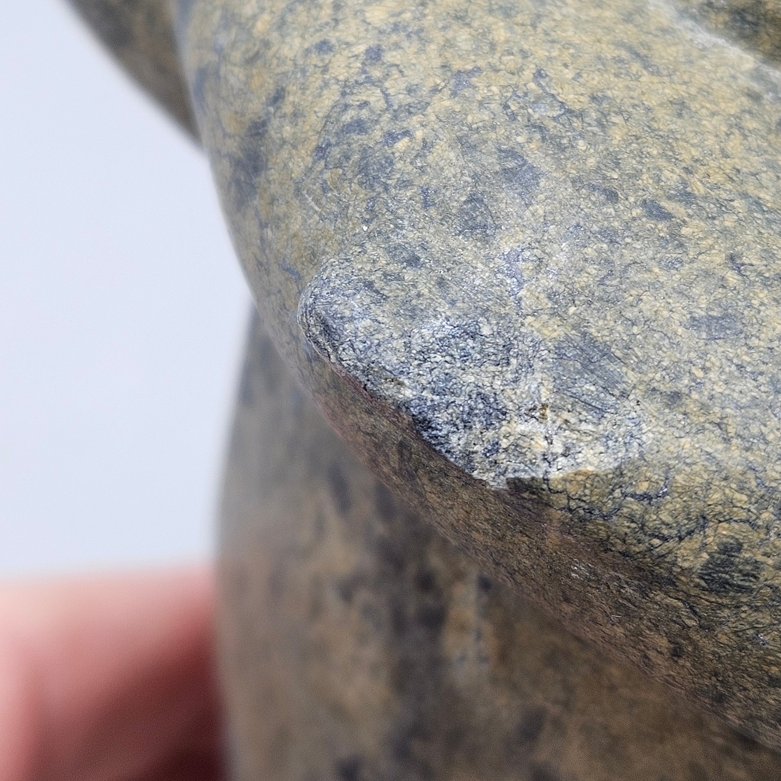 Inuit Stone Sculpture Hunter with Seal on Lucite Base