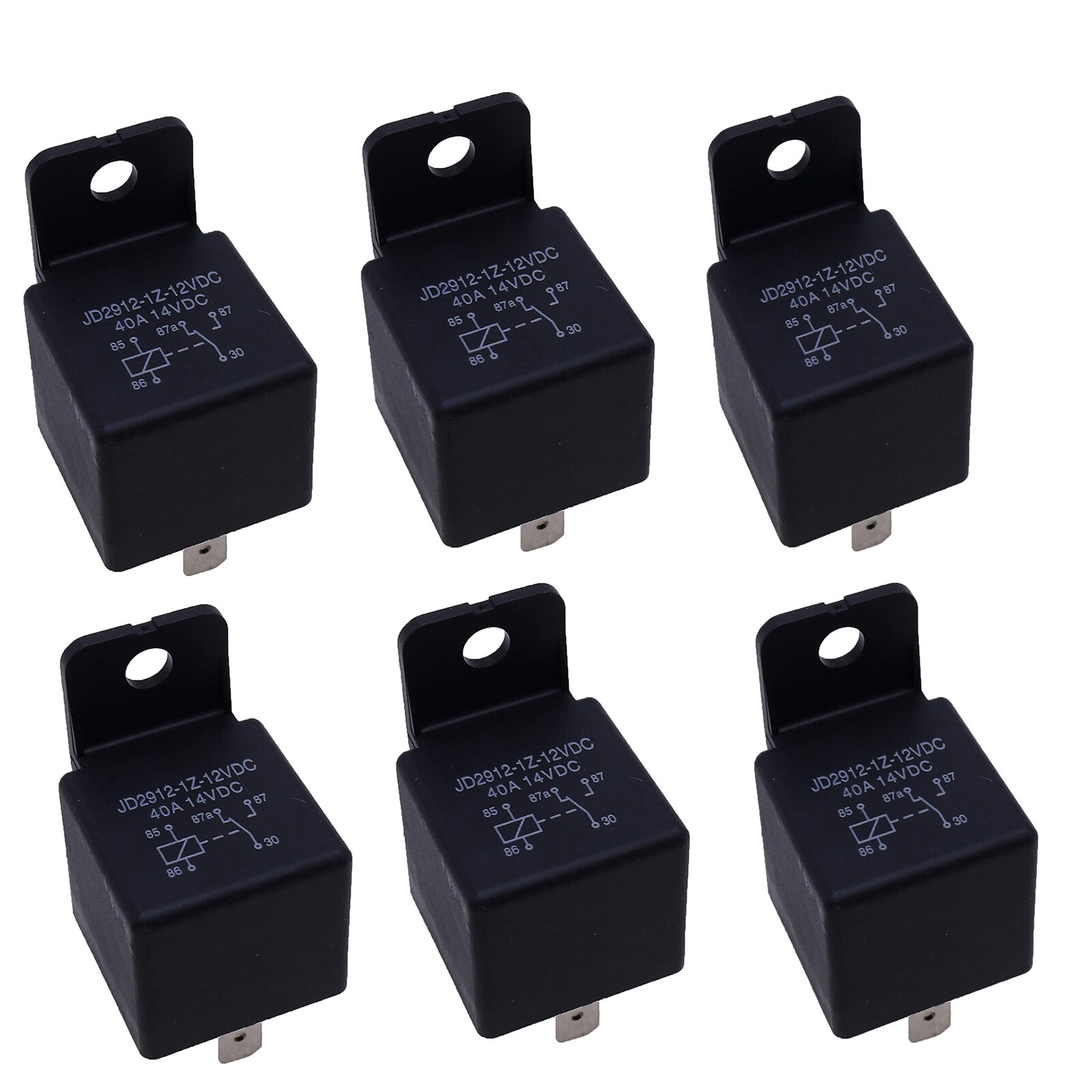 6PCS 12V 30 AMP 5 Terminal Sealed Waterproof Relay for John Deere AT75769