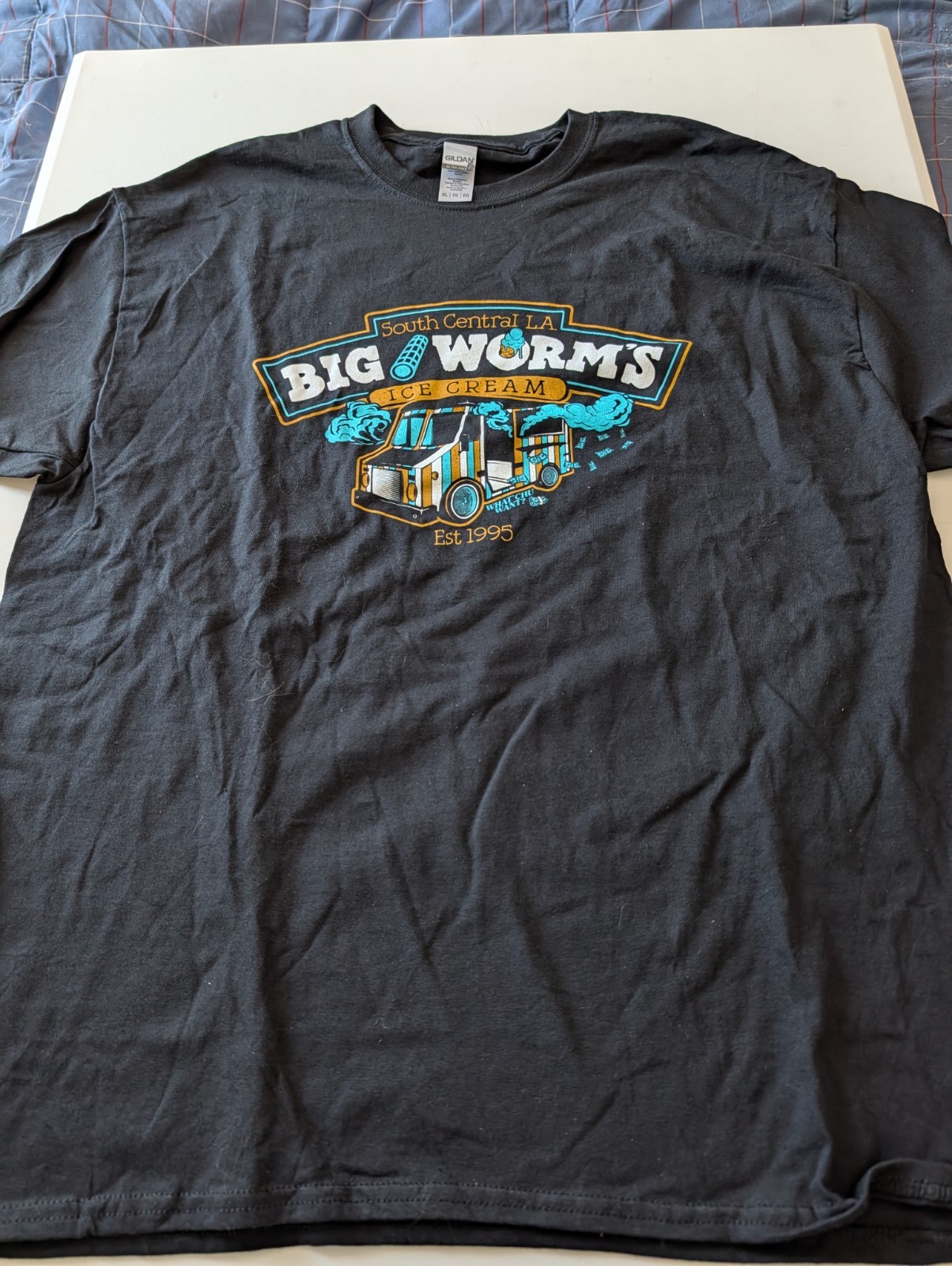 ZOBIE POP CULTURE FRIDAY BIG WORM'S ICE CREAM INSPIRED T SHIRT SZ XL BLACK BNNW