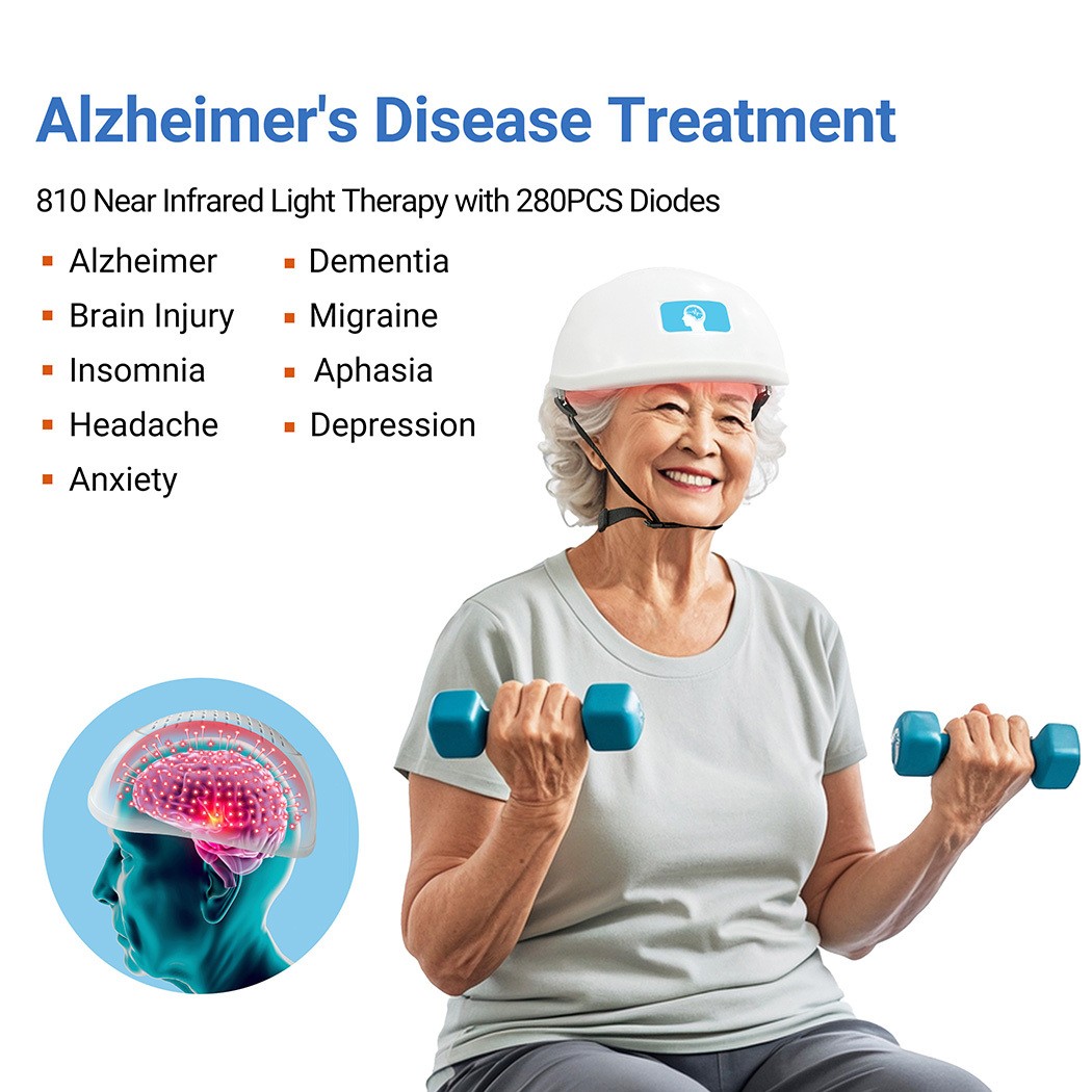 810nm NIR Light Therapy Brain Photobiomodulation Helmet for Stroke & Alzheimer