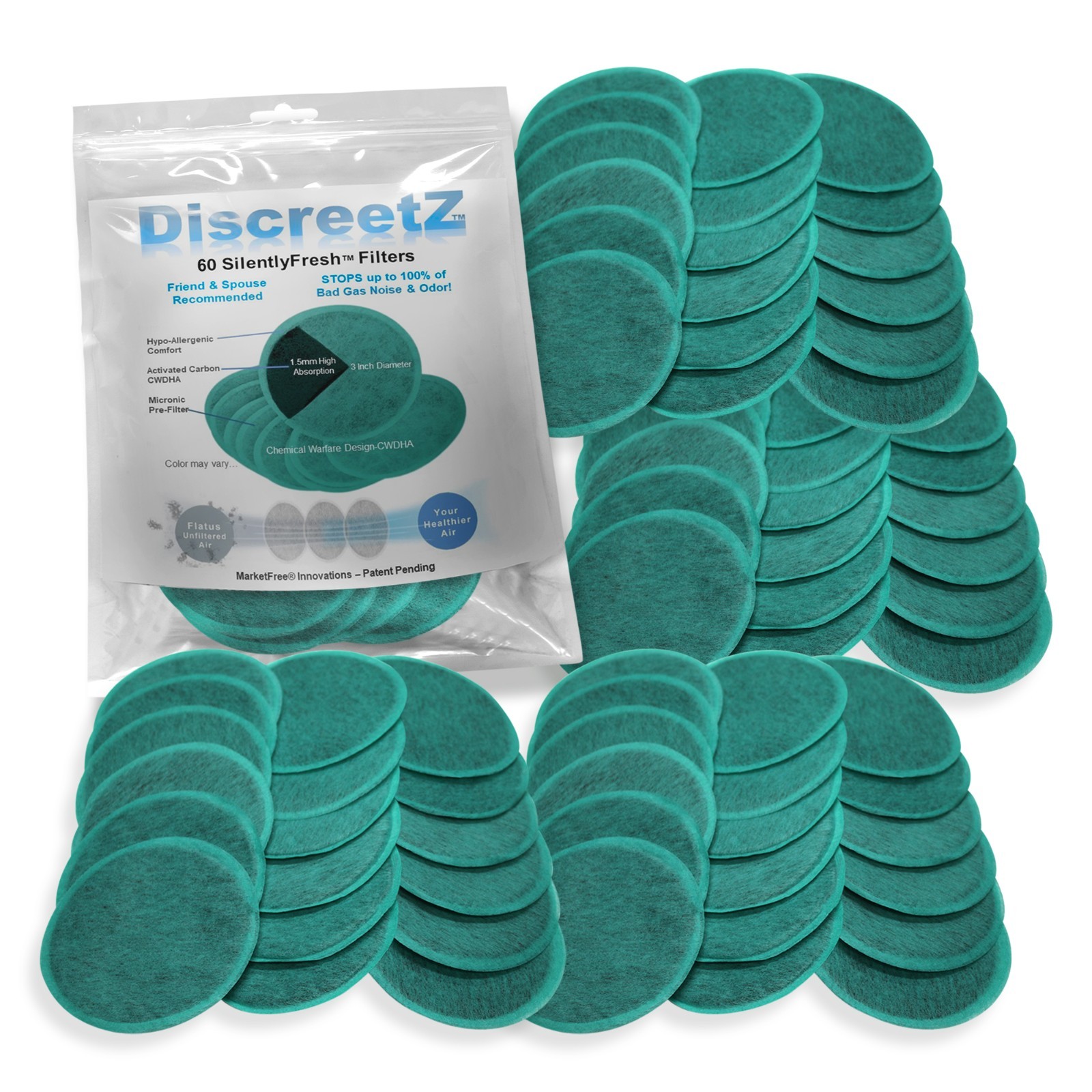 Flatulence Filters Relief Pads Deodorizer & Odor Silencer for Mild Gas Days