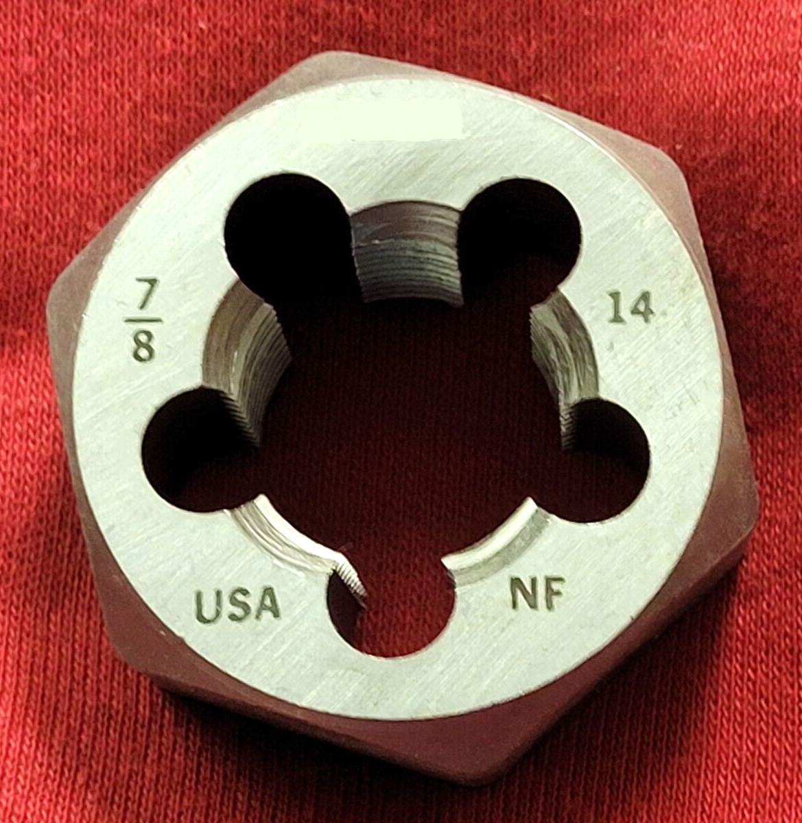 7/8-14 NF x 1-5/8" Hex Die 7263 Irwin Hanson CS RH Carbon Steel Rethreading