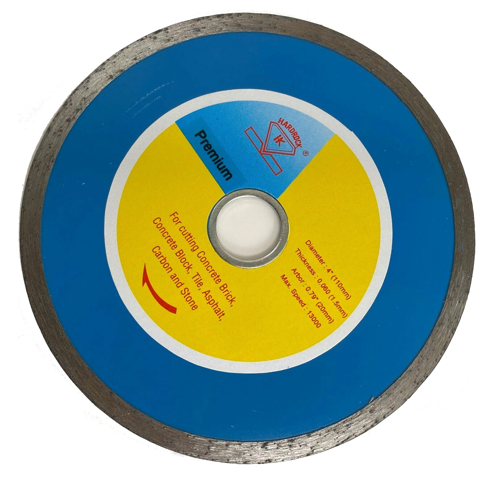 4" Diamond Tile Saw Blade Continuous Rim Cut Tile Porcelain Stone Masonry