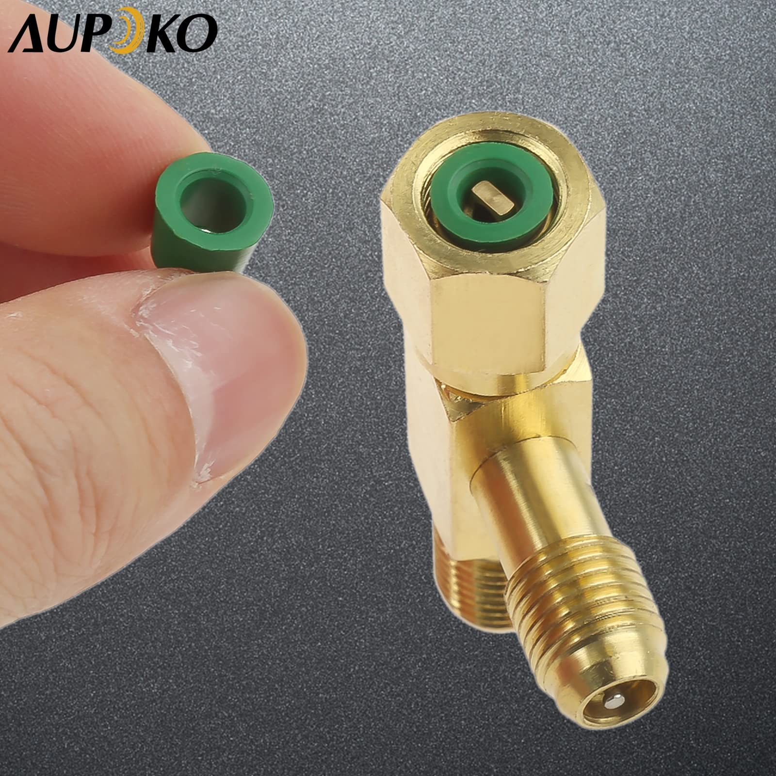 Aupoko Quick Coupler Access Tee, 1/4'' Valves Core Tee Adapter 1/4 inch, Gold