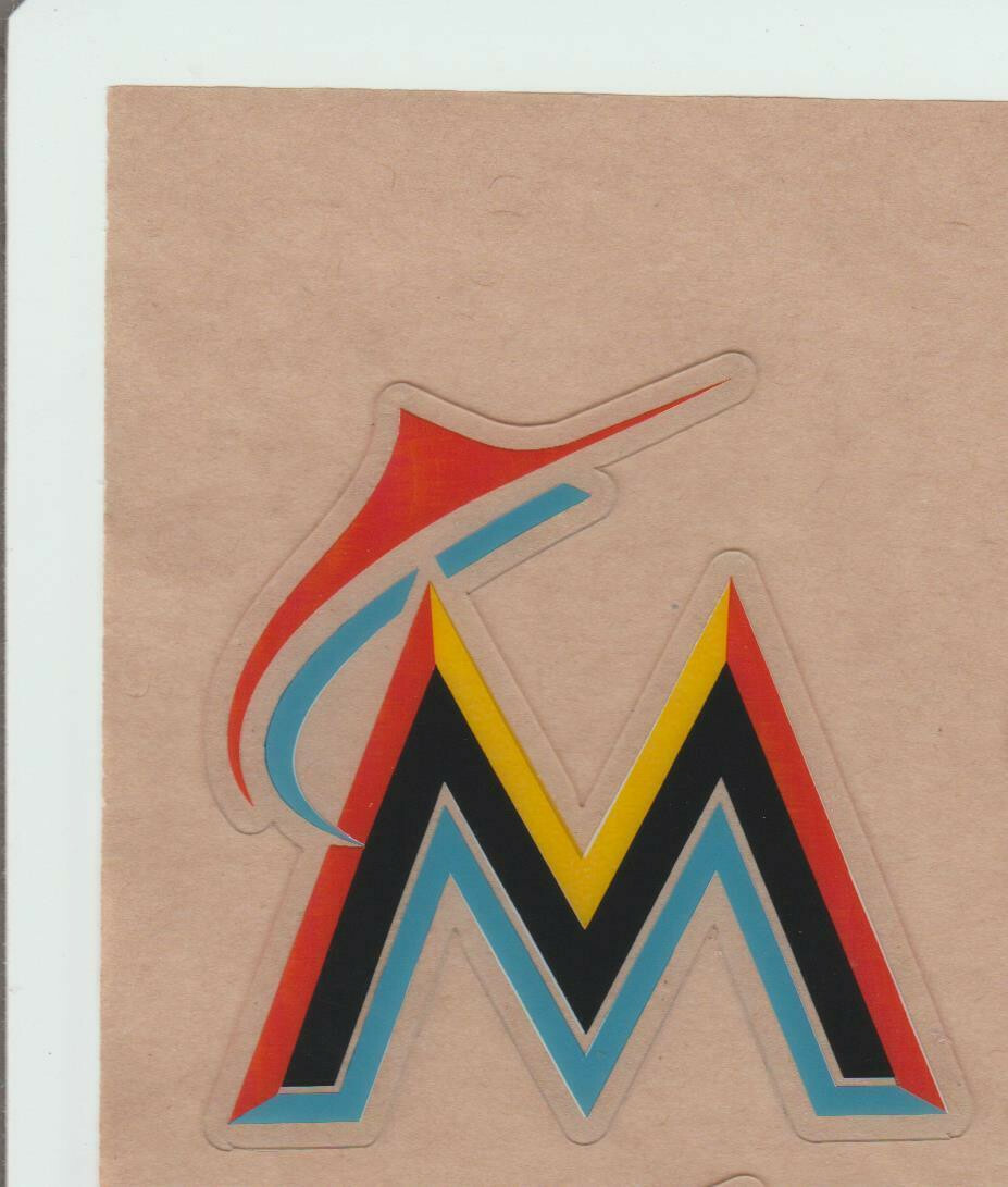 Miami Marlins FULL SIZE MLB BASEBALL BATTING HELMET DECAL / WINDOW STICKER