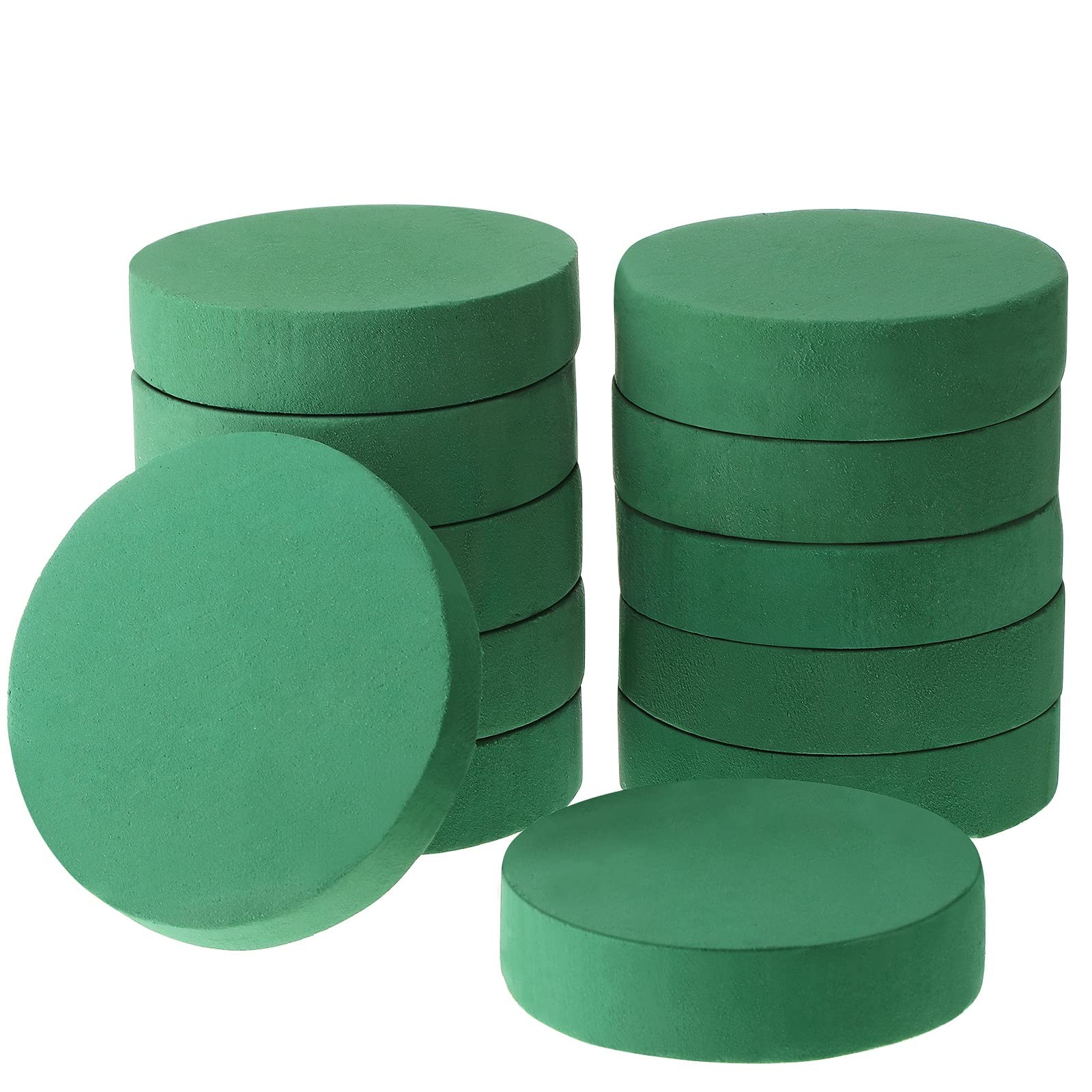 12 Pieces Round Floral Foam Wet Green Flower Foam DIY Flower Arrangement Kit ...