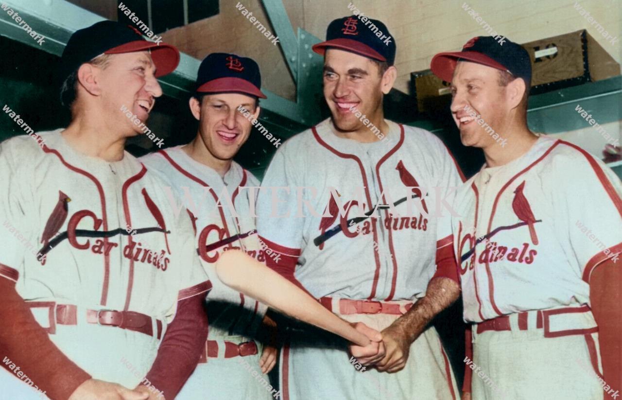 GS98 Stan Musial -Lindell-Slaughter St.Louis Cardinals8x10 16x20 Colorized Photo