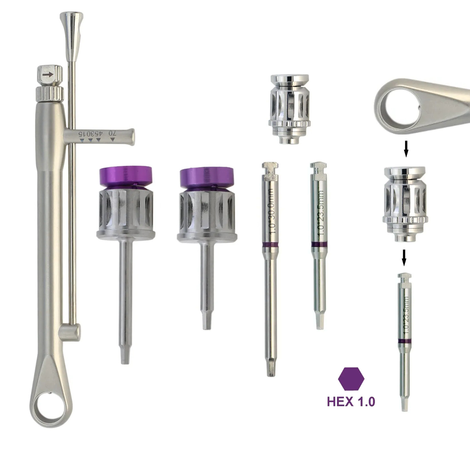 Dental Ankylos Implant Prosthetic Kit Driver Hex 1.0 Torque Wrench Screwdrivers
