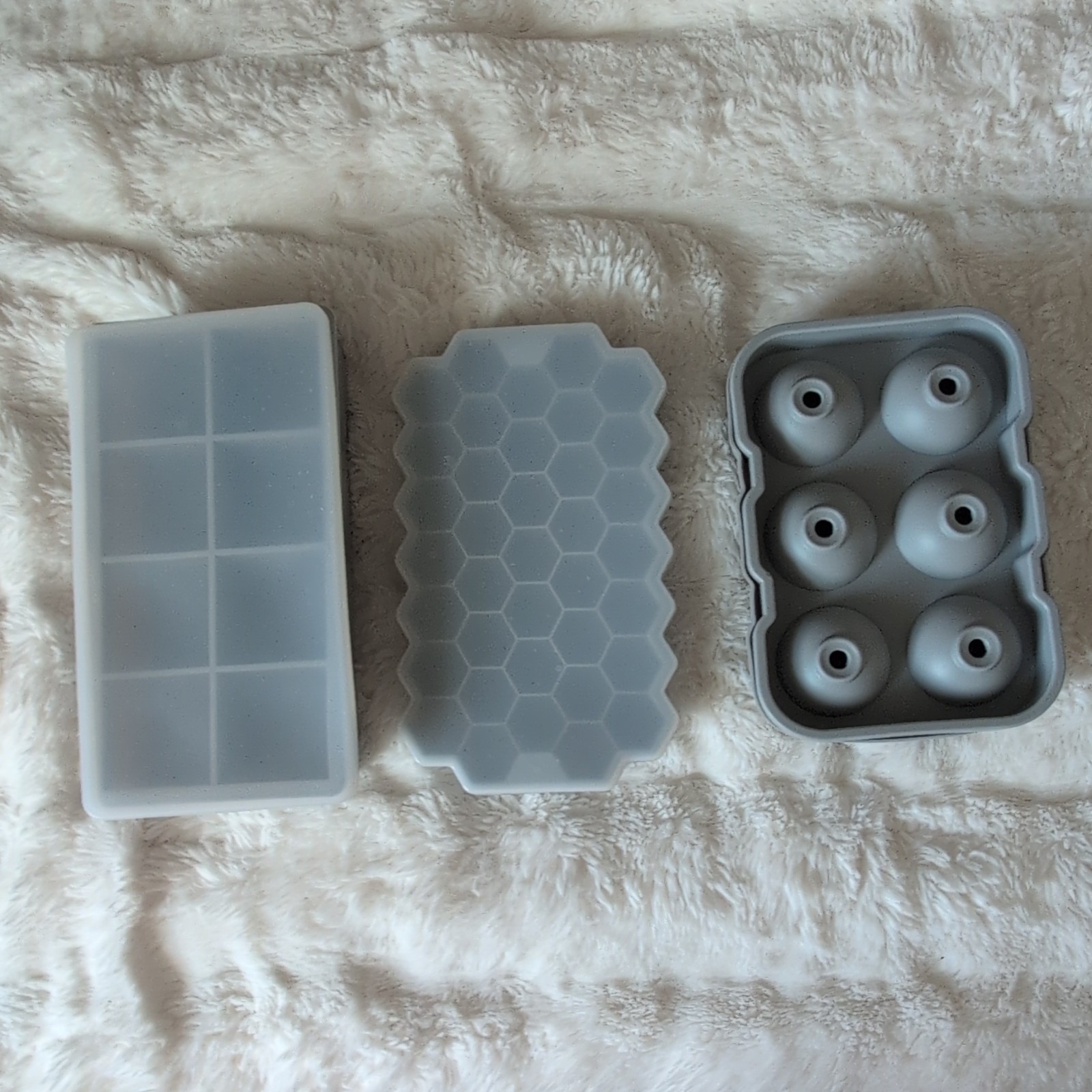 Assorted Silicone Stackable Ice Cube Trays and molds Red and Gray
