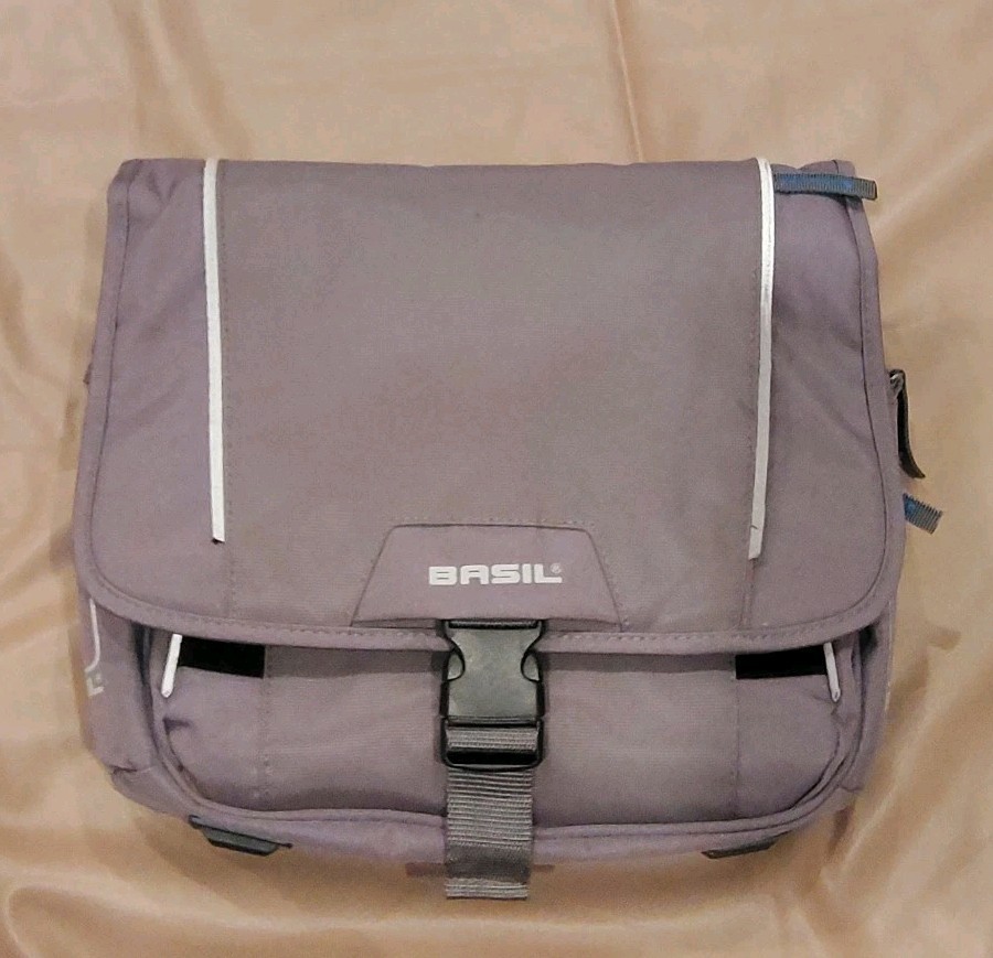BASIL Sport Pannier Handlebar Bag Gray Bike Commuter Bicycle Bag & Cover B60