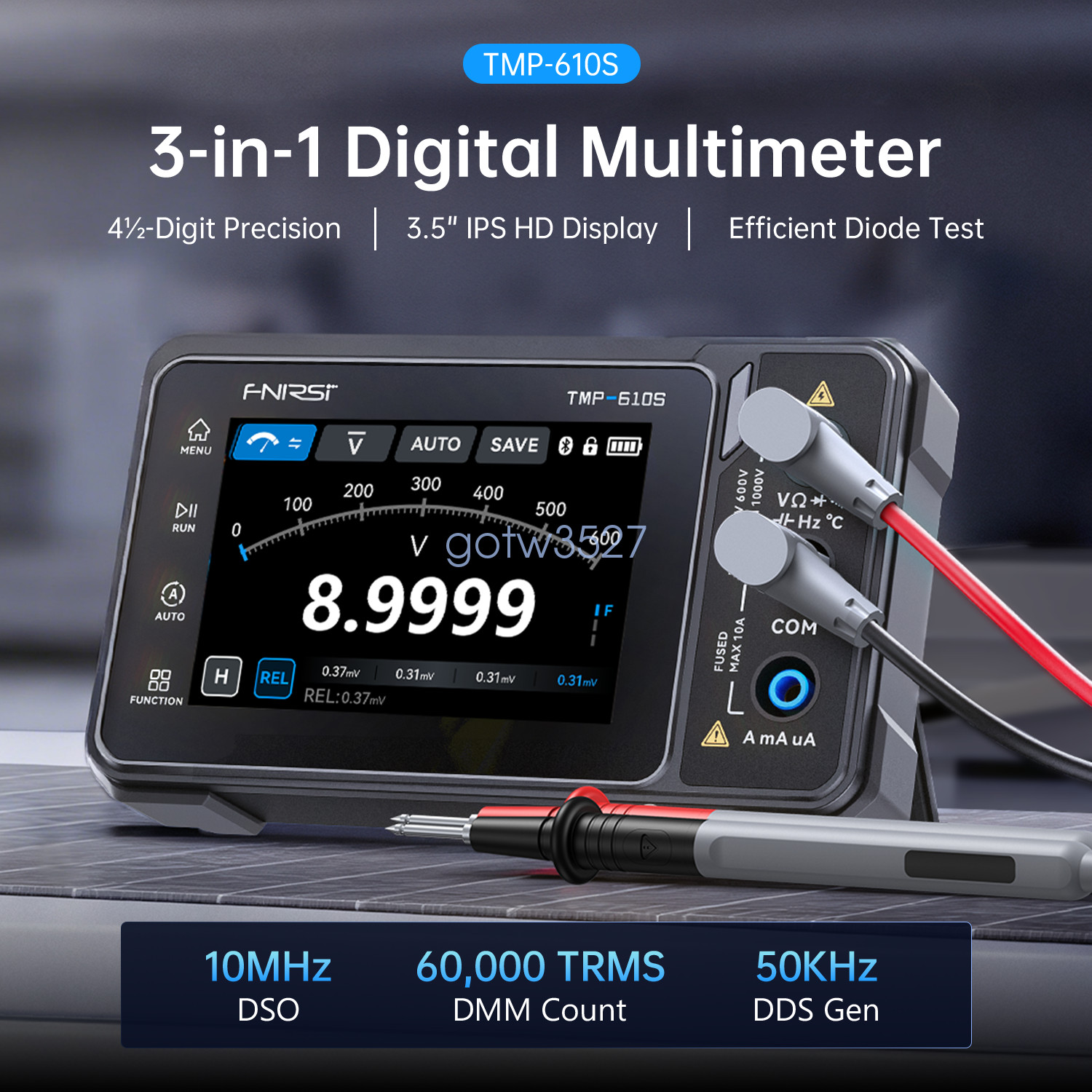 FNIRSI TMP610S 3IN1 Digital Multimeter Oscilloscope Signal Generator 50MS/s