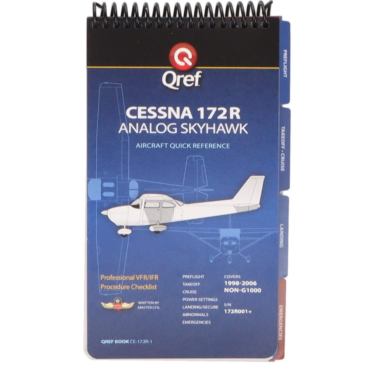 NEW Qref Cessna 172R Skyhawk (1997+) Pilot Aircraft Procedures Checklist Flip Bo