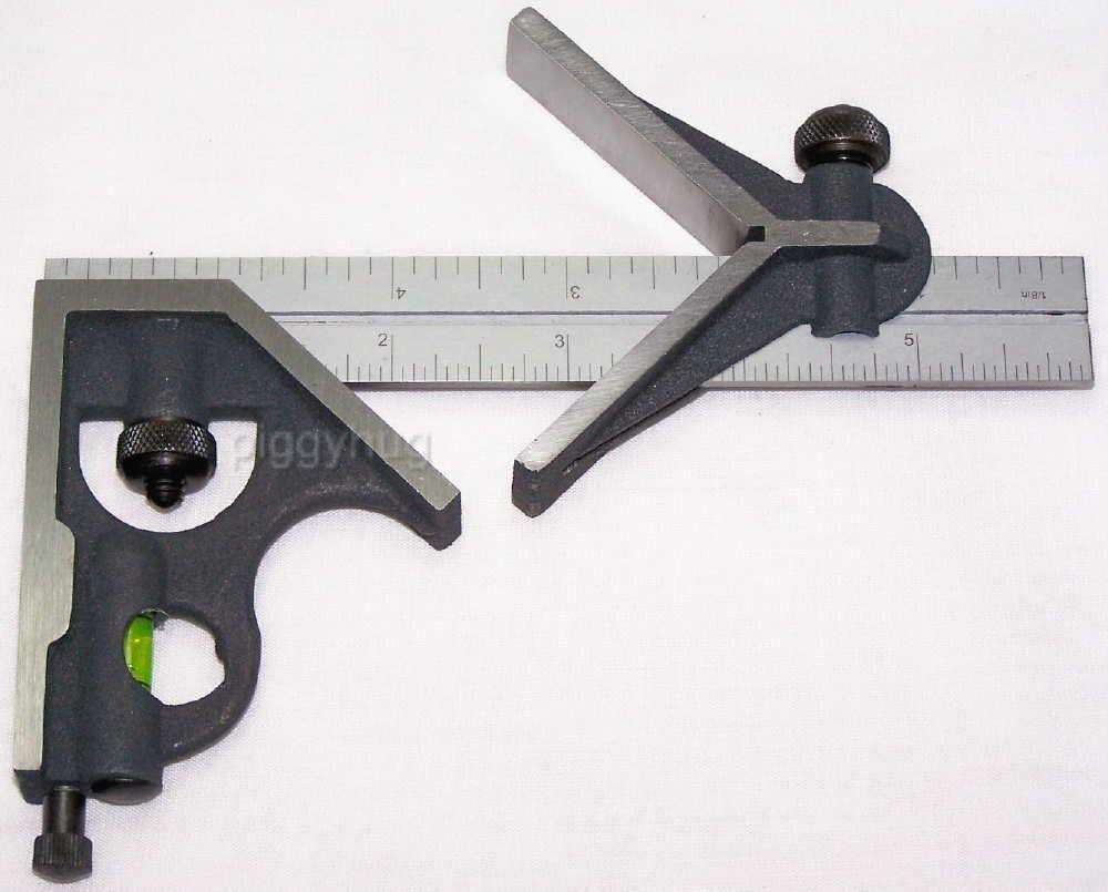 Igaging high precision combination square 6" - 3 piece scratch awl 8ths 64ths
