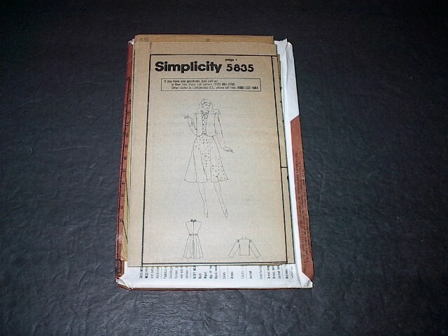 Simplicity Pattern 5835 Misses' Pullover Dress and Unlined Jacket 16 ~ 20 Unc